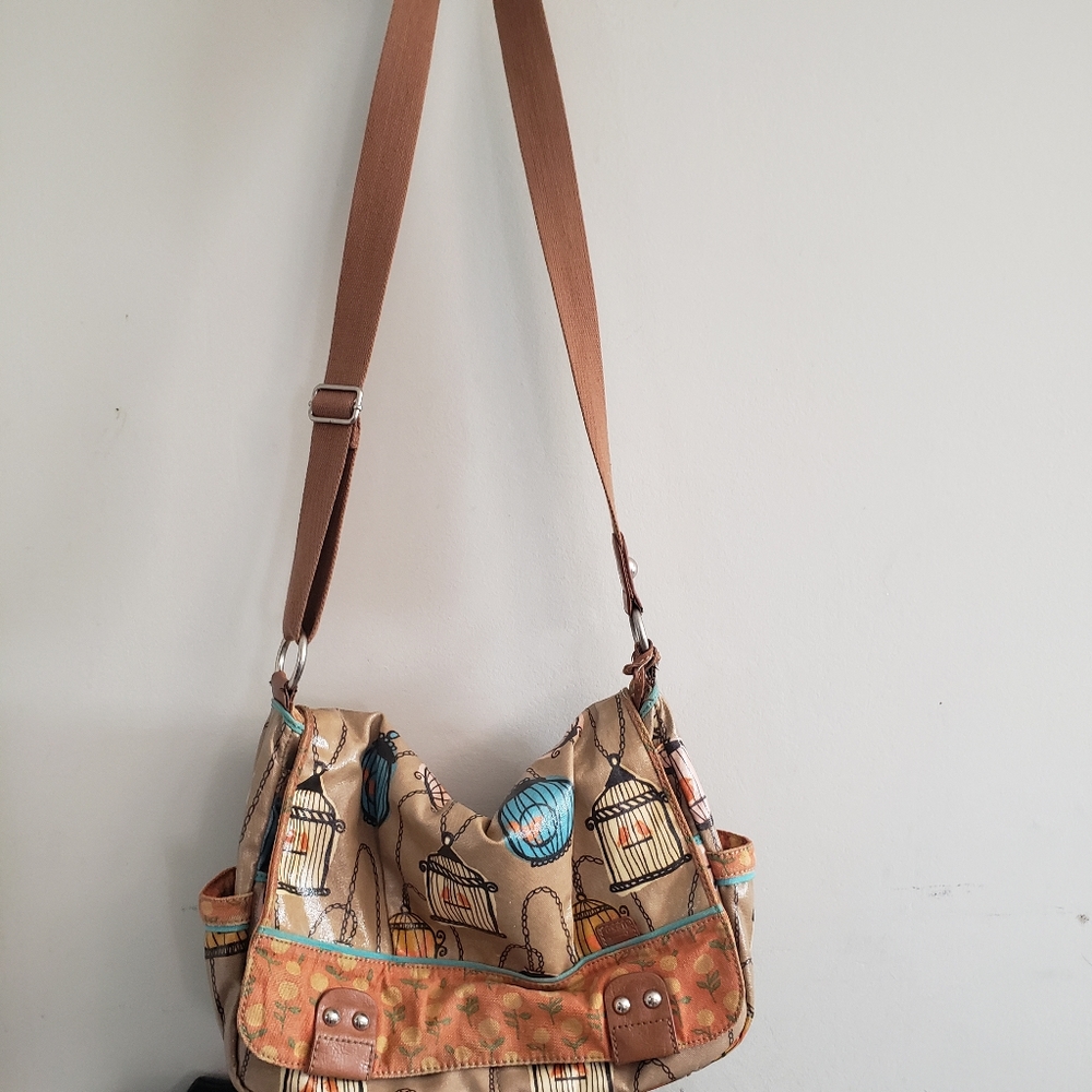 Fossil Key-Per Coated Canvas Messenger Bag
